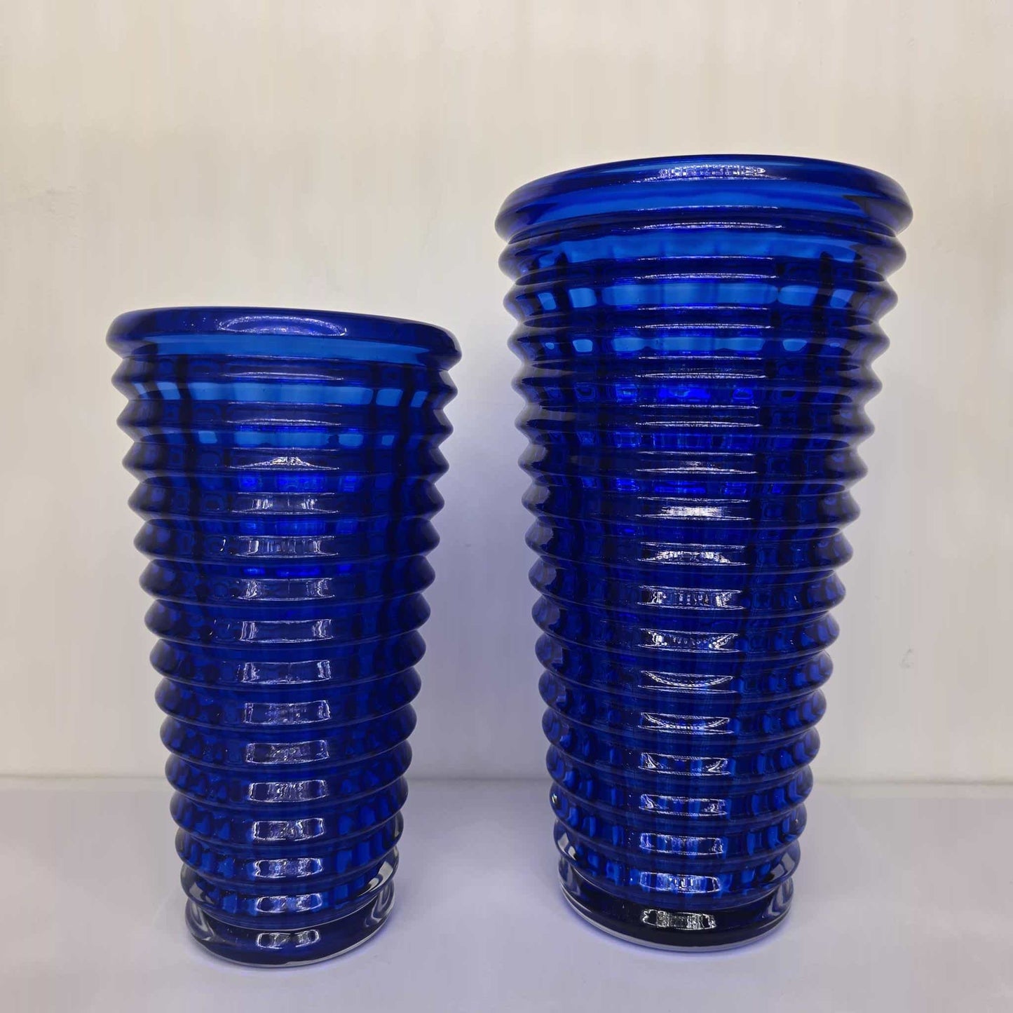 Vase ovale Baccarat bleu 361-26