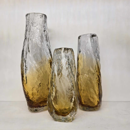 Trio en verre amber