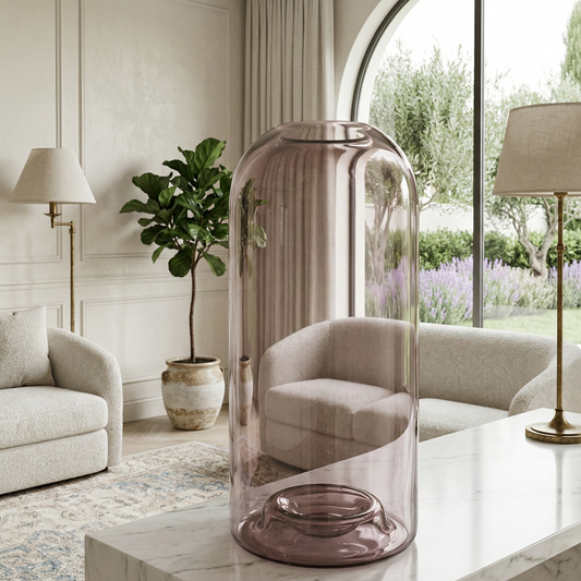 Vase en verre rose 361-15